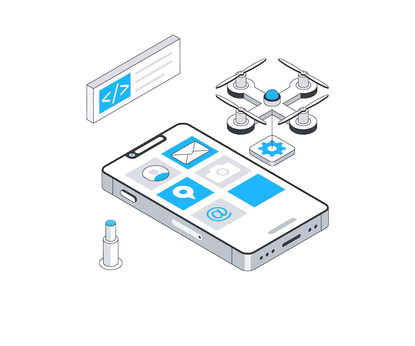 Mockup of a sleek iOS application on an iPhone